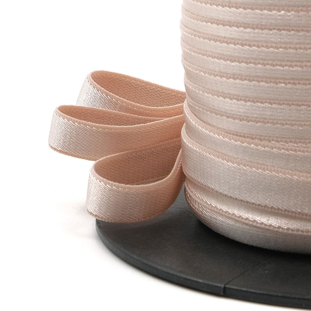 Резинка бельевая (бретелечная) блестящая 10.0 мм / 50 метров, пудровый, ML177.010