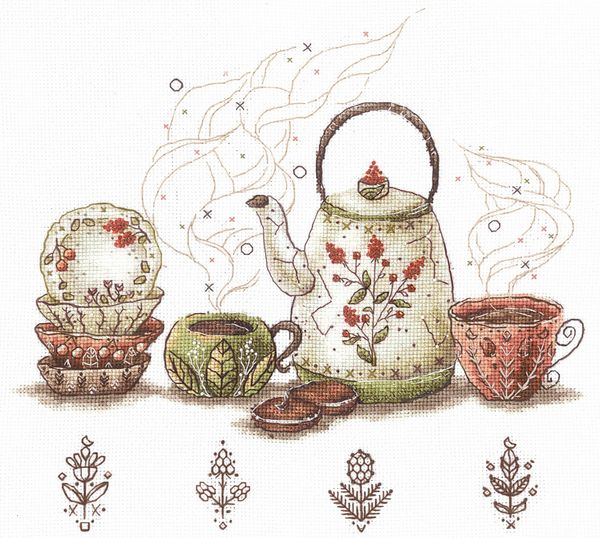 Набор для вышивания нитками Сделай своими руками, Хранители чая (хлопок), 24.5х22 см