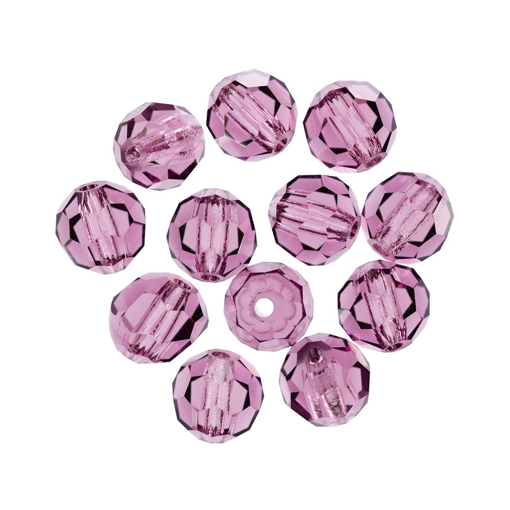 Бусины стекло ⌀6 мм, 12 шт, фиолетовый/amethyst, Preciosa 451-19-602