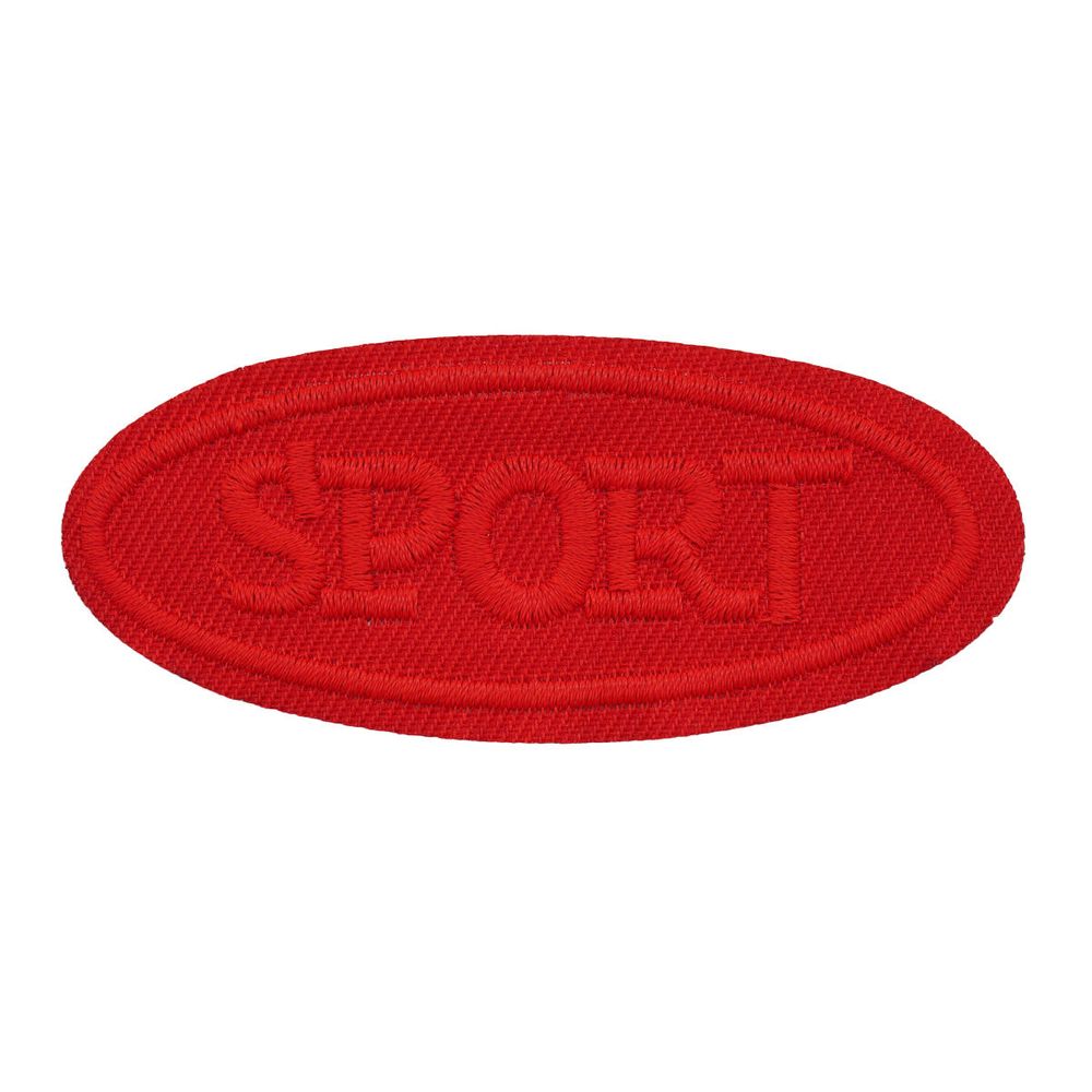 Термоаппликация овал SPORT 75х30мм (Red (красный)), 2 шт, LA557