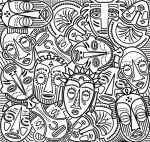 Текстурный лист Craft&Clay TSN, 23 Африканские маски