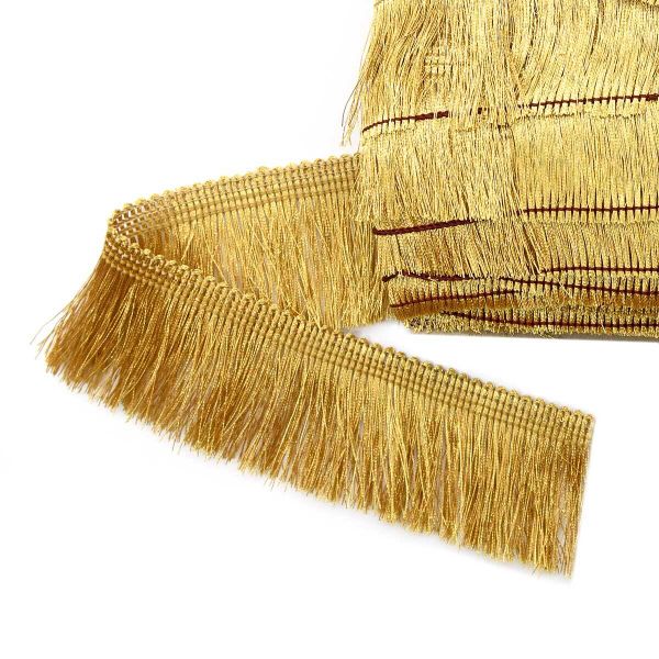 Бахрома отделочная 38.0 мм / 25 метров, металлизированная, цв.золото