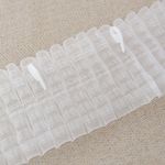 Лента (тесьма) шторная: сборка параллельная (1:2) 85 мм / 100 метров, (7 рядов петель, 3 шнура), прозрачный, 214