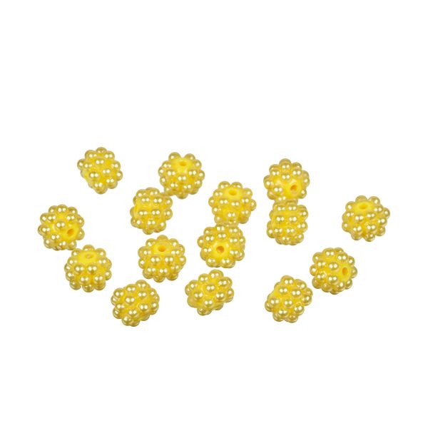 Бусины пластик ⌀10 мм, 15 шт, /РП/, №04 лимонный, Zlatka BWS-10