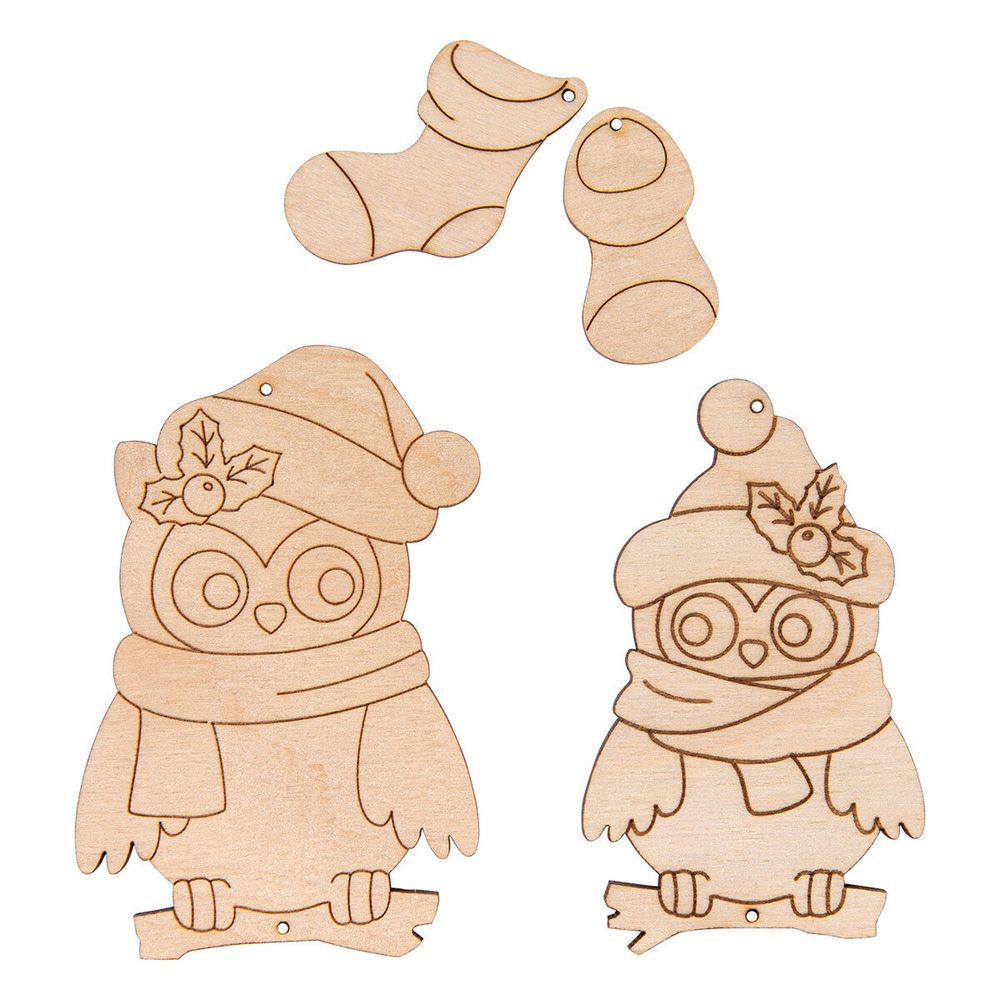 Заготовка из фанеры Набор Совы, 9.5х6.5х0.3 см, 0.3 см, ВД-1123 Mr.Carving