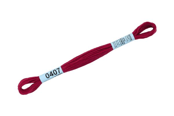 Мулине Gamma 100% хлопок, цв.0407 бордовый, 24 мотка по 8 метров