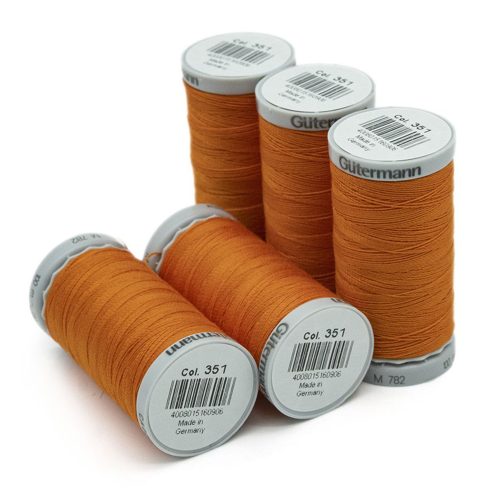 Нитки суперкрепкие Gutermann Extra Strong M782, 100м, 351 оранжевый, 5 катушек