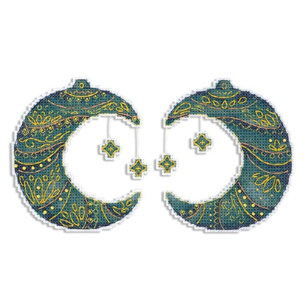 Набор для вышивания нитками МП Студия Р-970, на пластиковой канве Сказочный месяц, 10х9 см