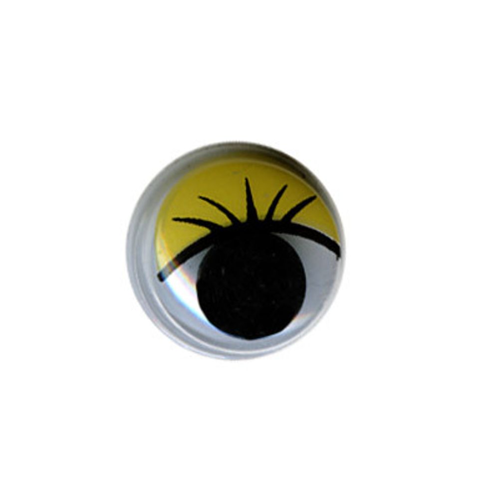 Глаза для кукол и игрушек круглые с бегающими зрачками ⌀8 мм, 50 шт, желтый, HobbyBe MER-8