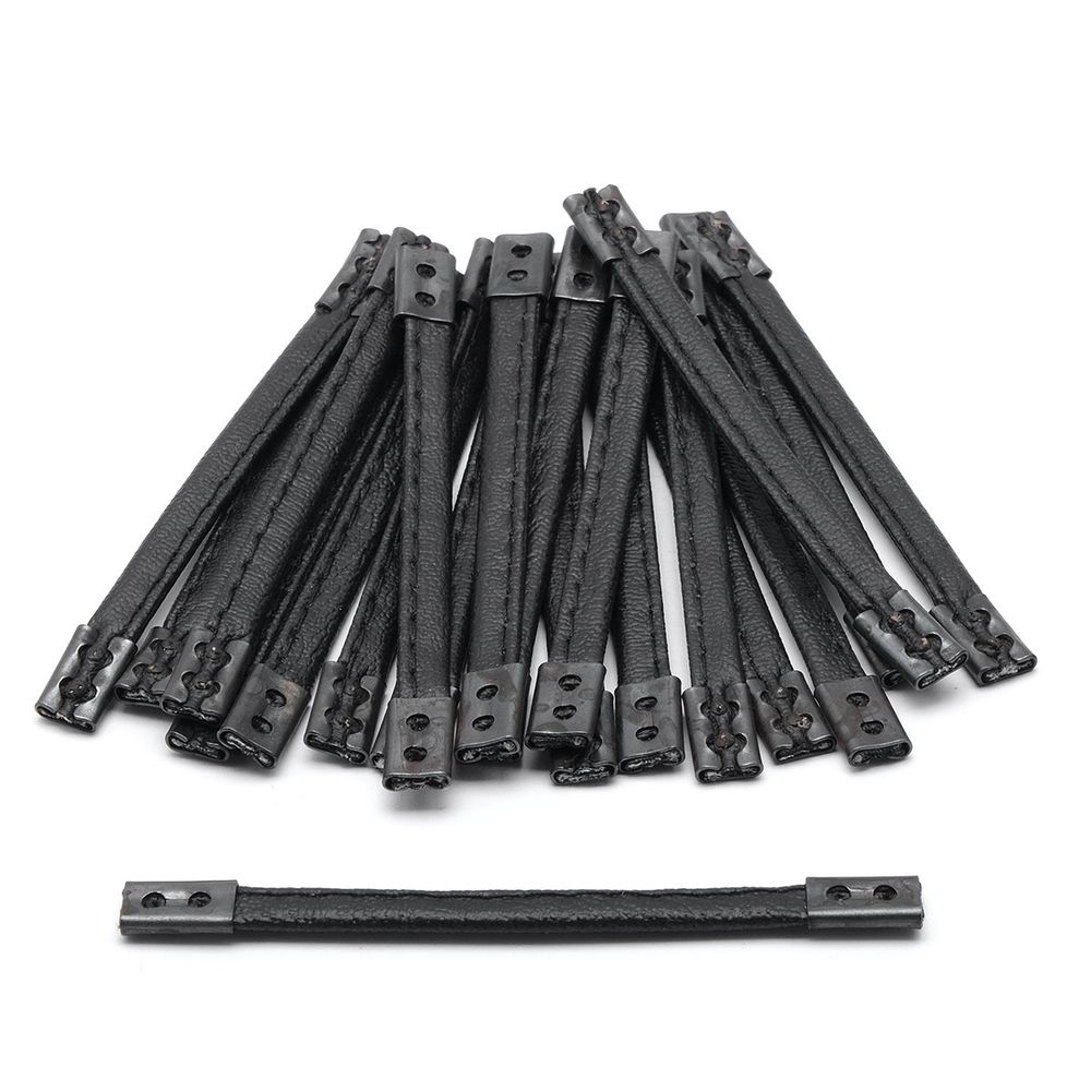 Вешалка для одежды 90х6 мм, из искусственной кожи, черный, 20 шт