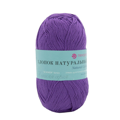 Пряжа Пехорка Хлопок натуральный Кабле / уп.5 мот. по 100 г, 425 м, 191-Ежевика