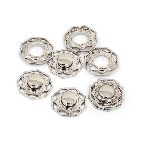 Кнопка пришивная металл ⌀21.0 мм, TBY-S0010, цв.никель уп. 20 шт, TBY