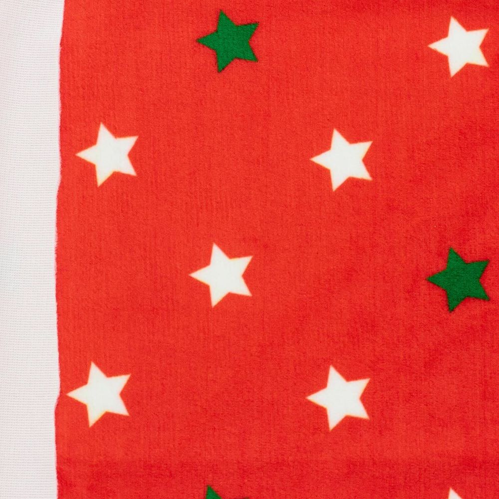 Мех коротковорсовый 1,5мм с принтом звезды, 47*47см (±2см), 100% п/э (красный/белый/зеленый) 29493