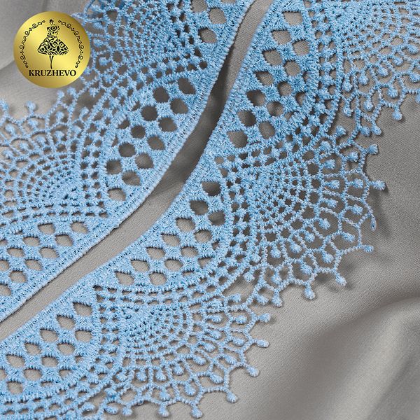 Кружево гипюр (плетёное) 55 мм / 4.5 метра, TBY.SUN.01, цв.F183 голубой