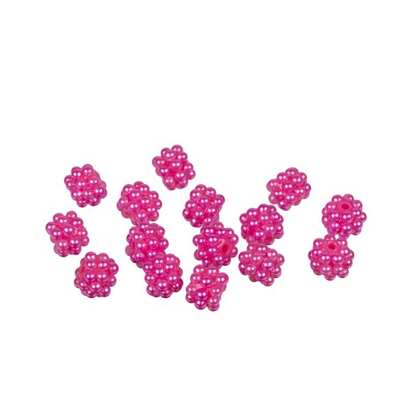 Бусины пластик ⌀10 мм, 15 шт, /РП/, №26 яр.розовый, Zlatka BWS-10