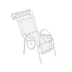 Миниатюра кукольная: Шезлонг витой металлический, 7х4х4см, белый