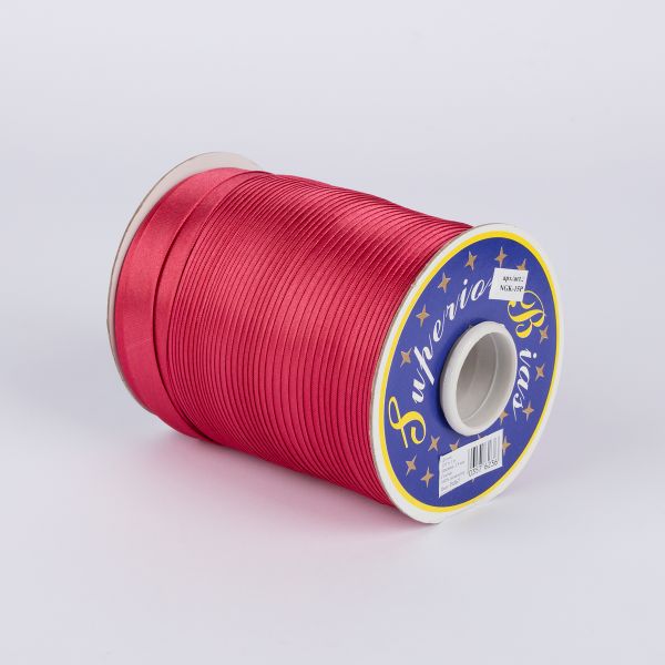 Косая бейка атласная 15 мм / 132±1 метра, В067 малиновый, NGK-15P