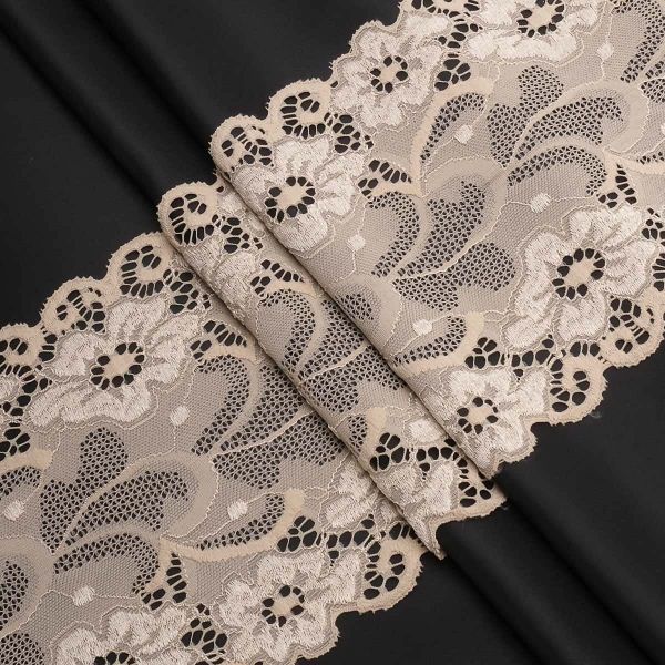 Кружево бельевое эластичное 150 мм / 3.4 метра, цвет телесный