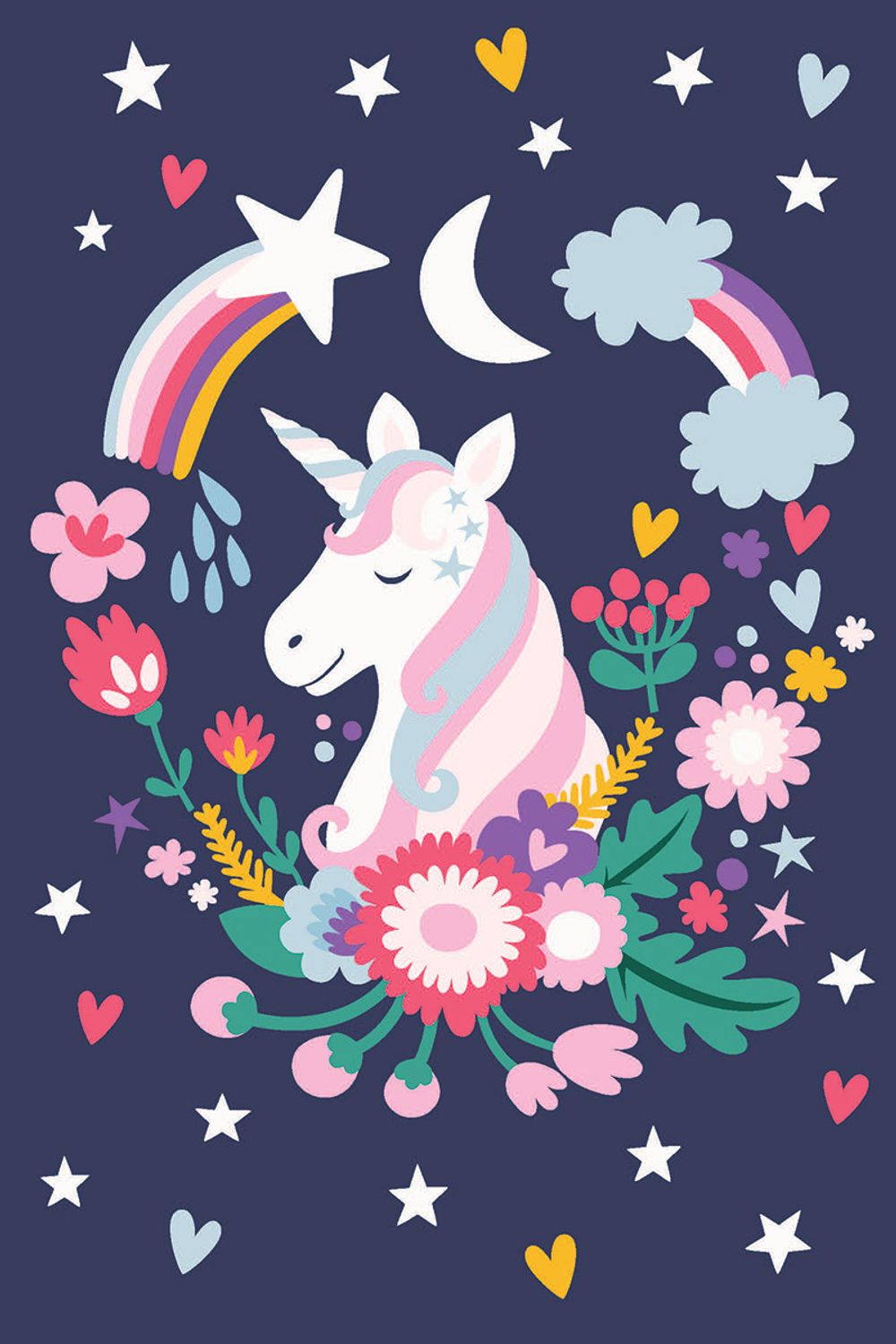 Картина по номерам Фрея, на картоне Нежный единорог, 20х30 см