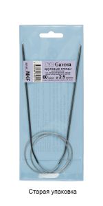 Спицы круговые металл ⌀2,5 мм, 60 см, с металлической леской, Gamma MKF