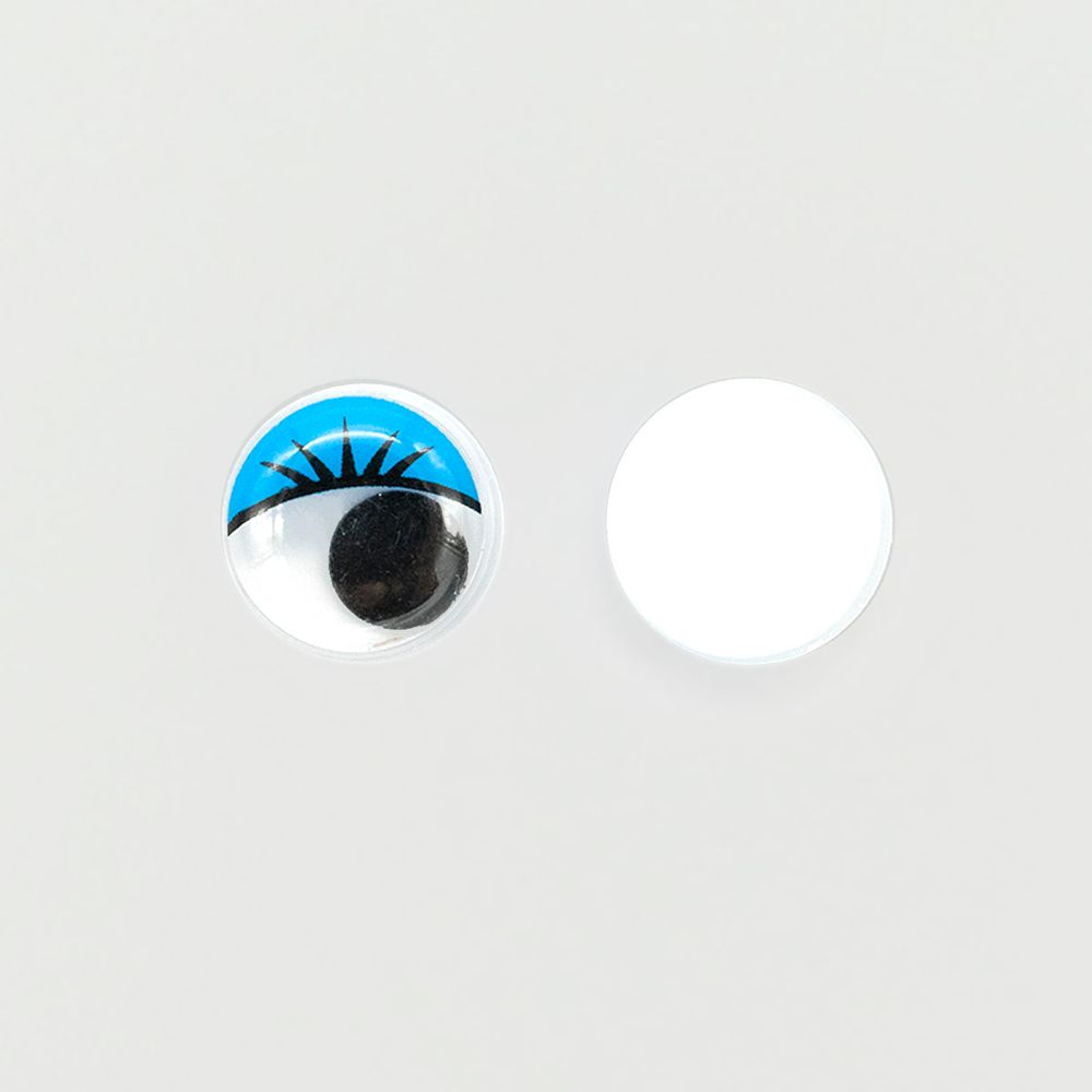 Глаза бегающие с цветным веком 12 мм (голубой), TEY-019, 200 шт