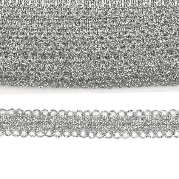 Тесьма металлизированная 20 мм, 18,29м (серебро)