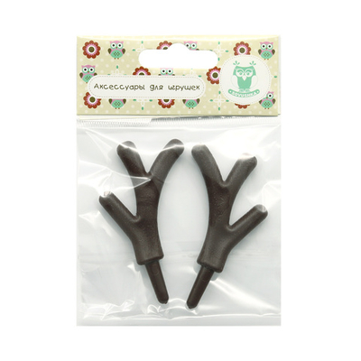 Оленьи рожки 5смх4см, пластик, уп/1пара, коричневый