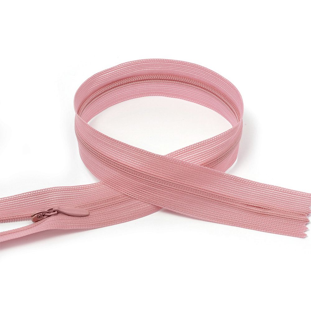 Молния потайная (скрытая) Т3 (3 мм) 1 зам., н/раз., 20 см, цв.S214 бл.розовый, 50 шт, Mzipp Молния потайная (скрытая) Т3 (3 мм) 1 зам., н/раз., 20 см, цв.S214 бл.розовый, 50 шт, Mzipp