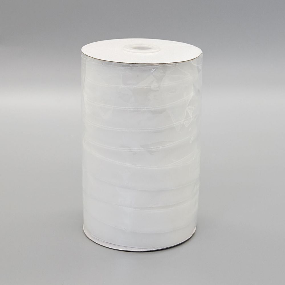 Лента бархатная (тесьма) 20.0 мм / 32.9±2 метров, 0081-1901 (8501 белый)