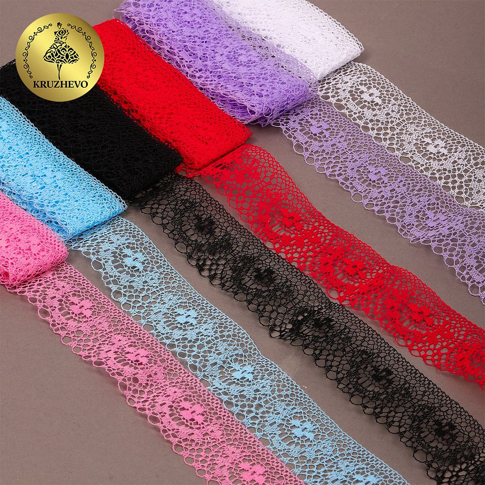 Набор кружева для рукоделия 40 мм, №5 (6 шт по 2 метра)