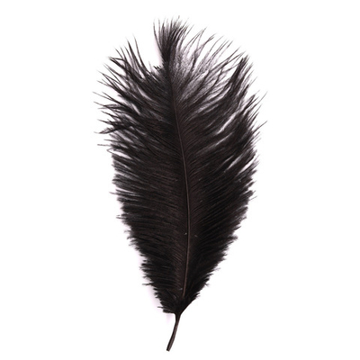 Перья страуса декоративные 20-25см, 10 шт в упак, черный