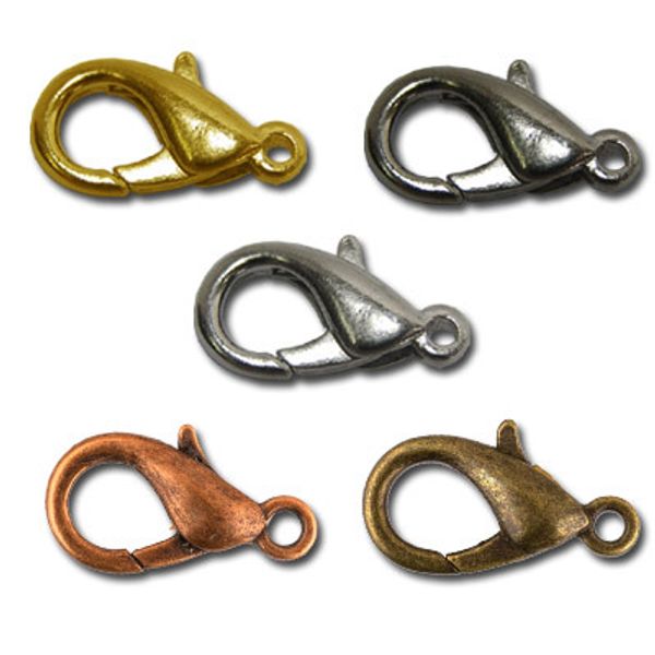 Замок для бус карабин большой 16 мм, 50±2 шт, №02 под никель, Zlatka, DB-01