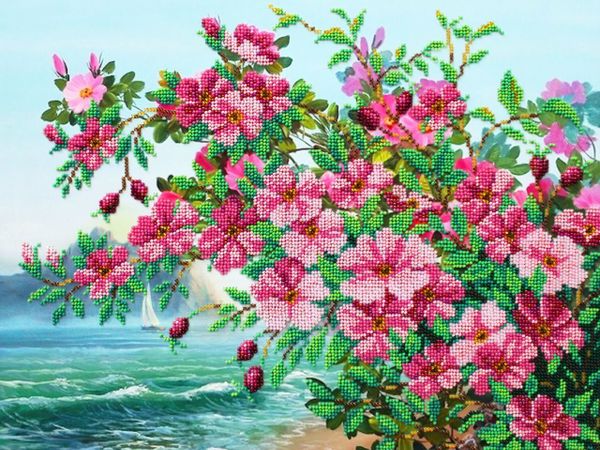 Набор для вышивания бисером Паутинка, В ожидании 38х28 см