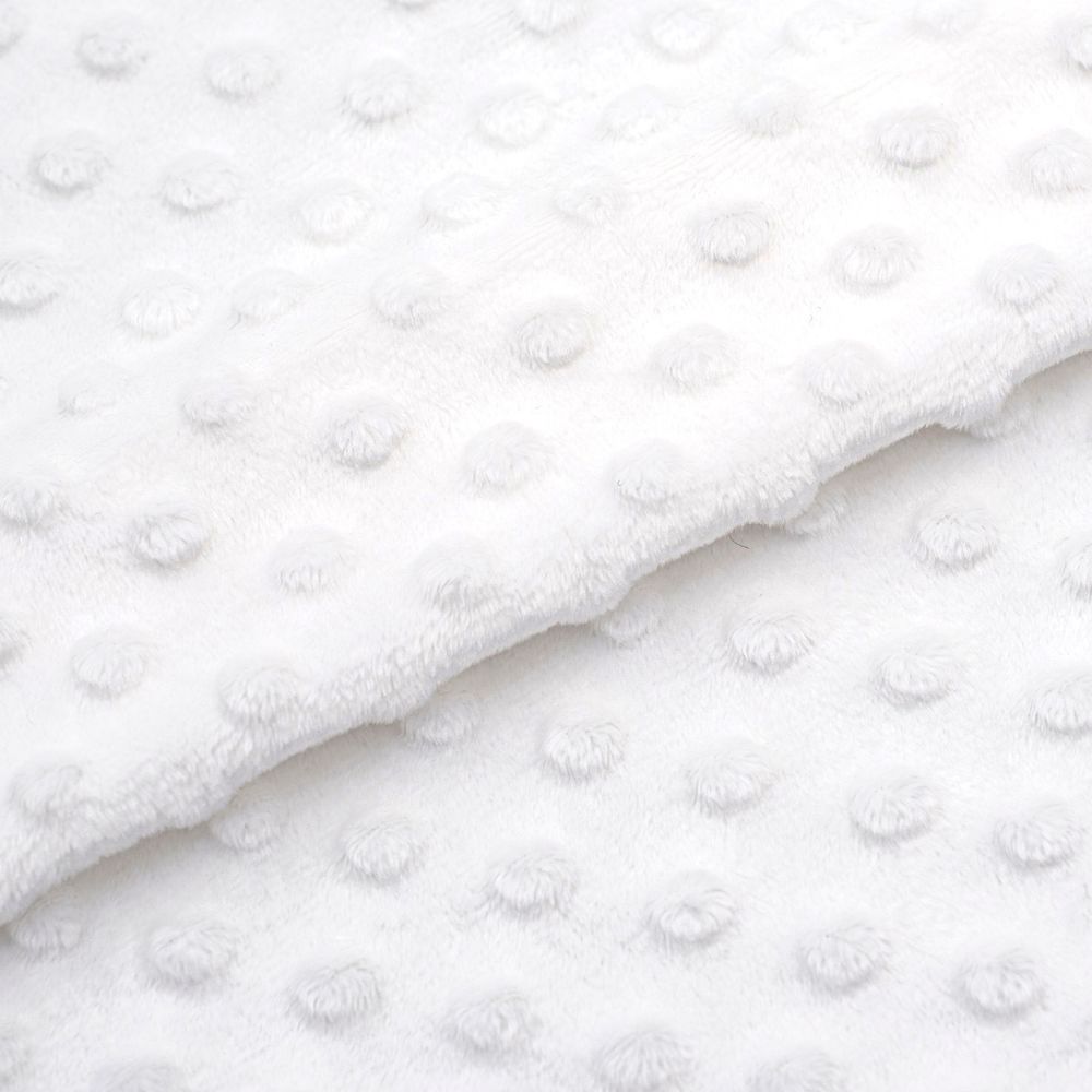 Плюш (ткань) Sovushka Minky dot 280 г/м², 45х50 см, ворс 2,5мм, белый, 615622-2