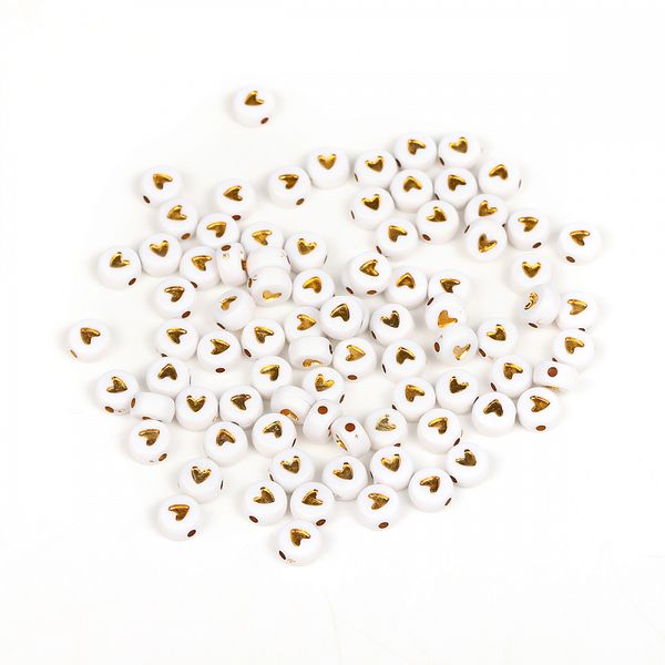 Бусины пластик набор сердечки, M4H-B009, 500г