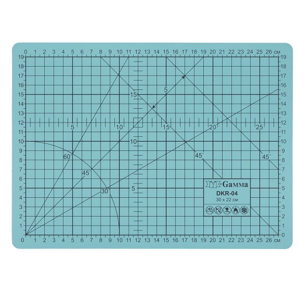 Мат для резки 2-сторонний 30х22 см, формат А4, Gamma DKR-04