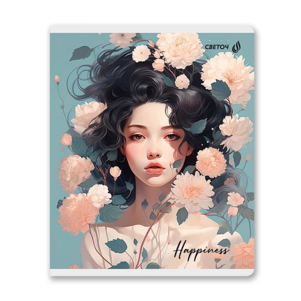 Тетрадь ученическая общая, матовый сплошной лак+запечат.титул лист A5+ 80 л. на скобе 65 г/м², белизна 100 %, 5 шт, клетка, 01124 Вдохновенье, Светоч Т78