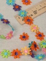 Кружево гипюр (плетёное) ромашка 18 мм / 13.71 метра, TBY.12243/1, цв.мульти, Kruzhevo