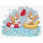 Набор для вышивания нитками МП Студия, Весёлое купание 14х20см
