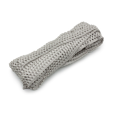 Тесьма отделочная вязаная 16 мм, 10 м, серебристый