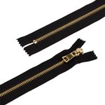 Молния металл Т5 (5 мм) 1 зам., н/раз., 18 см, декор, золото, черный Premium, MLP-5 Gamma, 1 шт