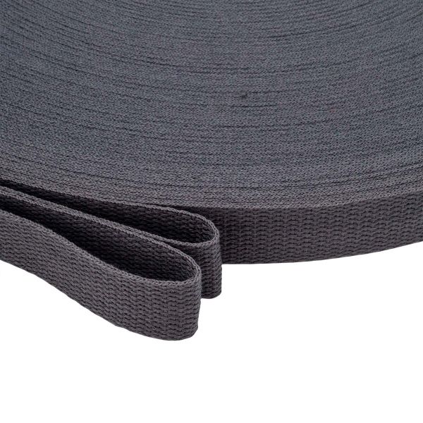 Стропа (ременная лента) 26 мм / 100 метров, [17.55 г/пог.м], матовая, имитация хлопка, 78 т.серый, 3Al357