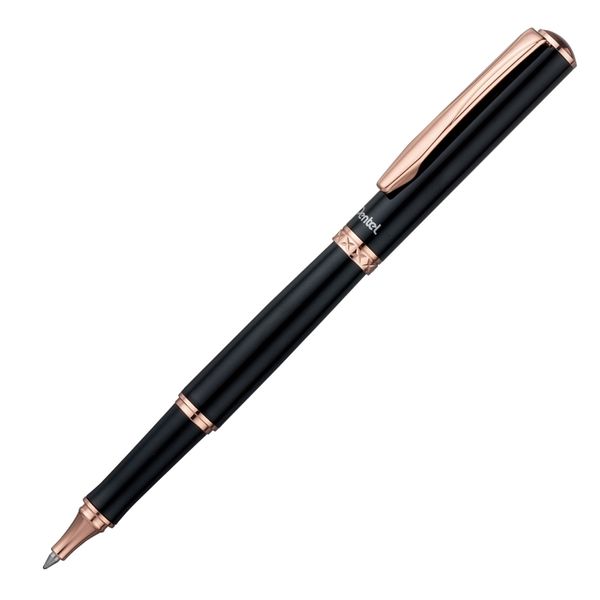 Ручка роллер Pentel, гелевый синий стержень 0,7 мм, в подарочном футляре ⌀0.4 мм, K611APG-LR7CEBSET цвет чернил: синий