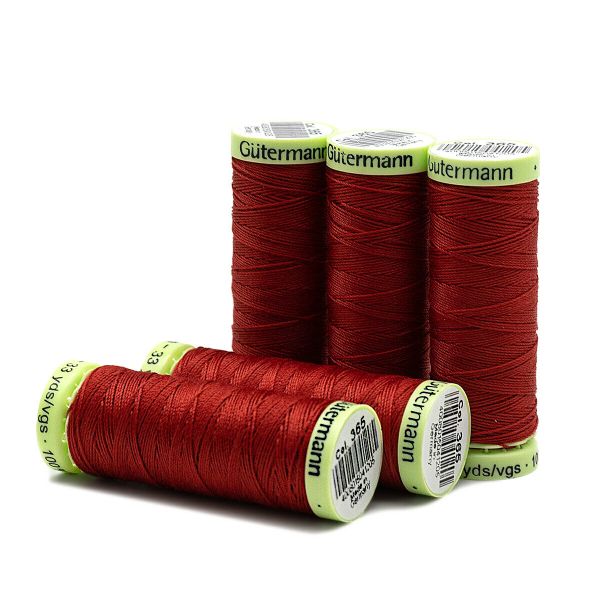 Нитки отделочные Gutermann Top Stitch, 30м, 365 ярко-алый, 5 катушек