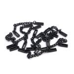 Вешалка-цепочка для одежды 70х5 мм, металл, черный матовый, 10 шт, ГДЖ1514