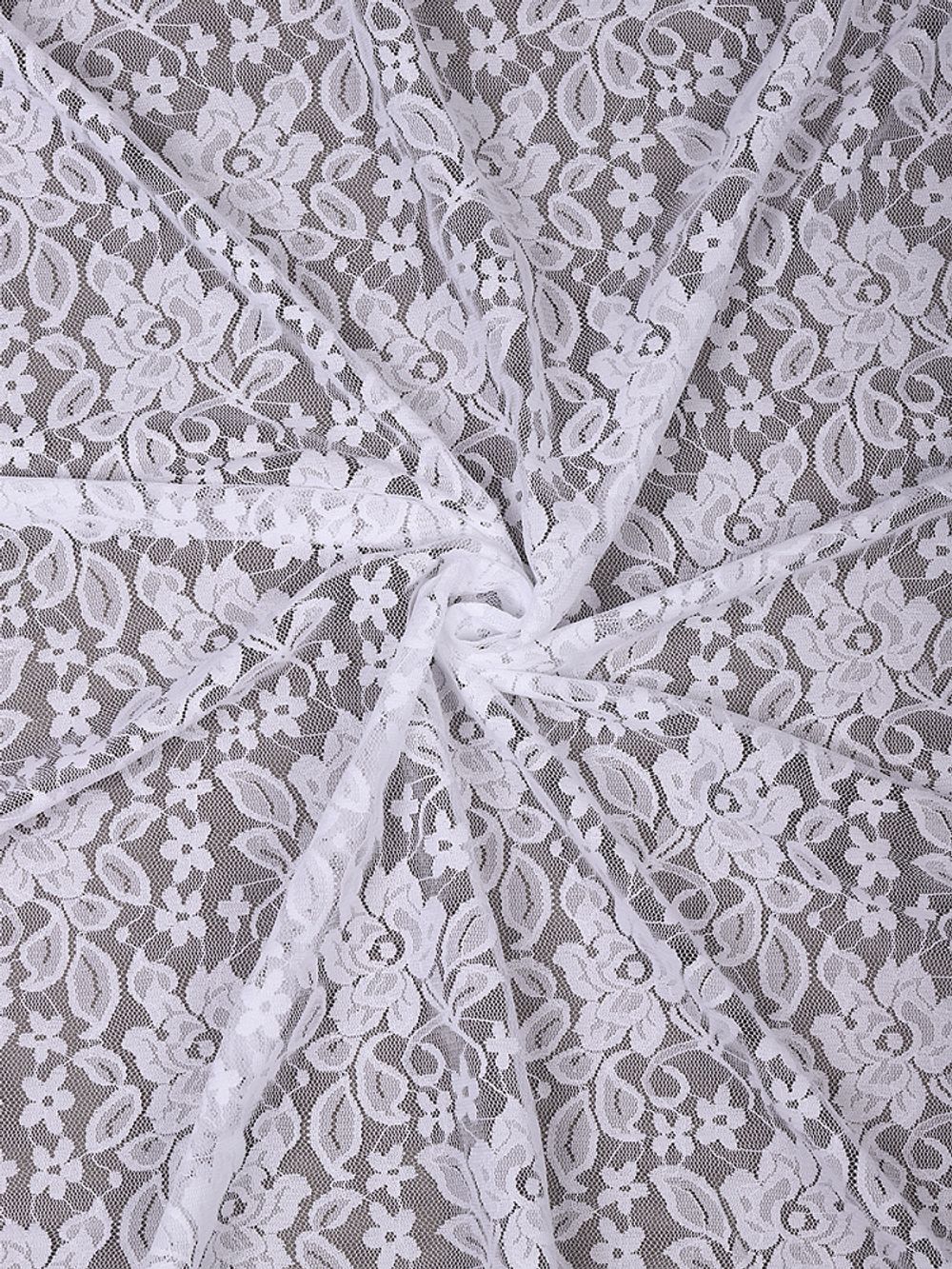 Ткань кружевная (гипюр стрейч) 90 г/м², 150 см / 35 метров, TBY.M0064 цв.белый