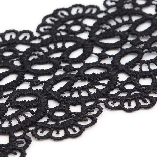 Кружево гипюр (плетёное) 65 мм / 9.14 метров, C580 черный