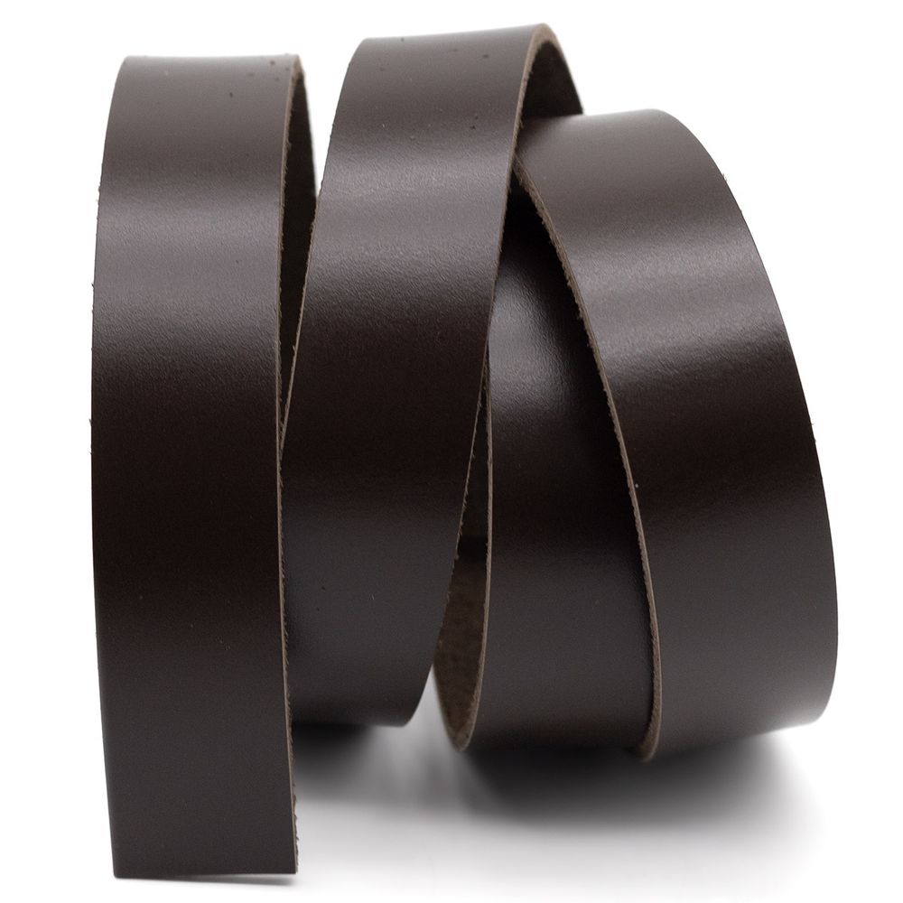 Полоса-ремень 110см / 2,5см(±1мм), 100% кожа (темно-коричневый), 728