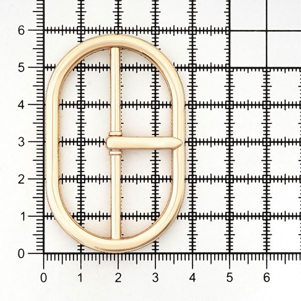 Пряжка овальная 50 мм, металл (Gold Золото), МВ_2301, 6 шт