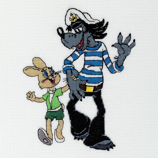 Набор для вышивания нитками Klart, Союзмультфильм. Ну, погоди!, 16х19 см